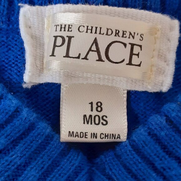 The Children's Place Bright Blue Long Sleeve Pullover Sweatshirt Sweater Size 18 - Picture 2 of 2